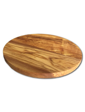 Olive wood chopping board & magnetic trivet, round 24.5 cm, 9.7 in, 14421