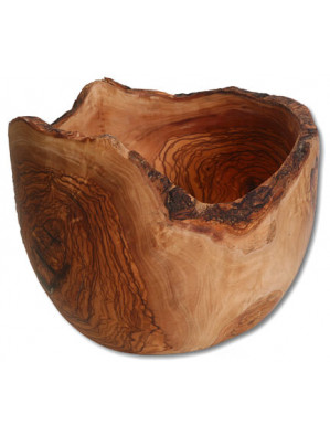 Fruit bowl with bark, olive wood, Ø ca. 24-25 cm, art. no. 14190
