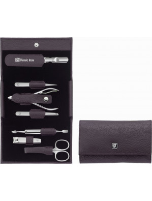 Zwilling Beauty - Manicure Classic Inox snap fastener case, purple, 7 pcs., 97646-008