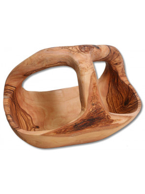 Nut bowl with root handle, olive wood, ca. 30 x 18 cm, art. no. 14199