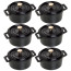 Staub - 6 pcs. Set La Cocotte round Ø 10 cm, black, 40511-530 / 19501025