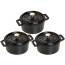 Staub - 3 pcs. Set La Cocotte round Ø 14 cm, black, 40509-217 / 19501425